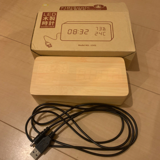 LED木製時計　デジタル時計