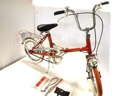 稀少/未使用/長期保管品 BS ブリジストン Picnica PC-160 折り畳み自転車 16インチ オレンジ ピクニカ レトロ / 1209
