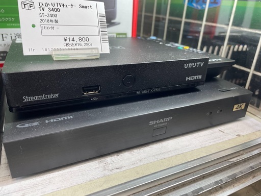 ひかりTVチューナー　SMARTチューナー　ST−3400 2018年製　リモコン付付