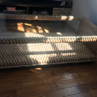 アジアン風ガラステーブル