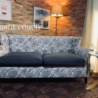 ☑️メルカ売約済み　9万円フランフランアラベスクフェザー3人掛けソファー全面クリーニング済