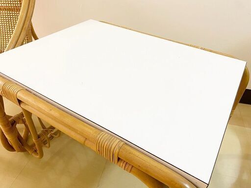 札幌 ラタン テーブル & チェア セット 籐家具 レトロ アンティーク