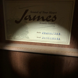 ギター James ジェームス JD-400 TSB TOP単板 アコースティックギター