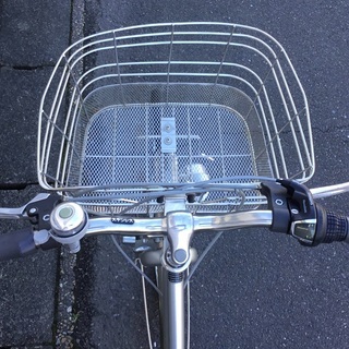 ＜美品車＞シティサイクル・27インチ自転車・外装6段変速 一文字ハンドル・LEDライト・シルバー・整備・お手入れ済・不要自転車無料引取りしてます