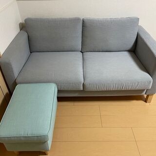 IKEA　3人掛けソファー ＋　スツール