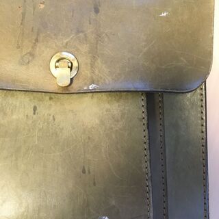 中古本革3wayリュック緑色レトロかわいい