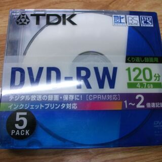 TDK 録画用DVD-RW 5枚 5mmケース 1-2倍速 ホワ...