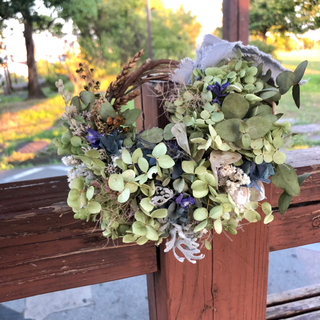 アナベル紫陽花リーススワッグ