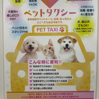 ☆広島市☆ペットタクシー！！大切なご家族を安心、安全にお運びします！！