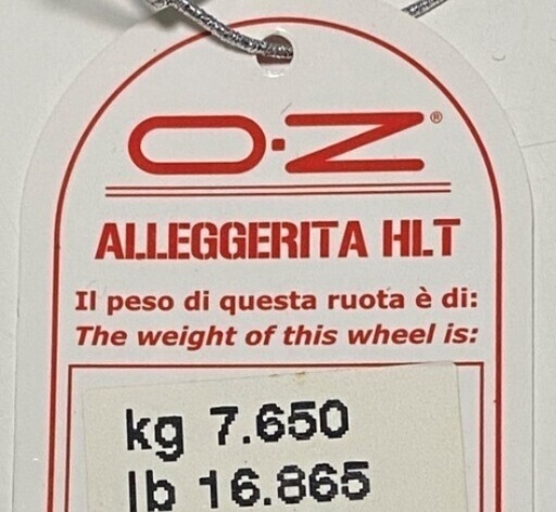 【値下げ！】OZ Racing Alleggerita ホイール4本セット（タイヤ付）