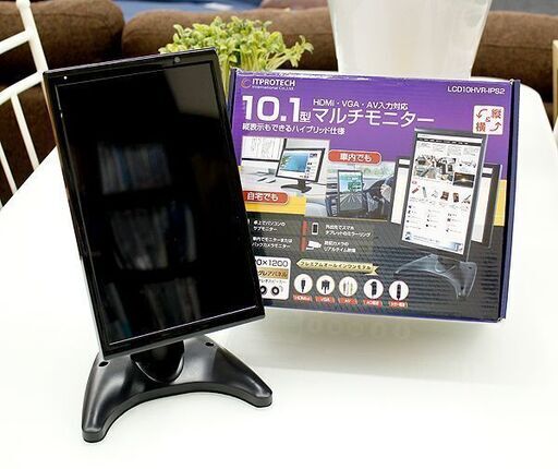 札幌 引き取り ☆ 動作確認済 ITPROTECH/アイティプロテック 10.1型 WUXGA IPS液晶モニター プレミアムモデル LCD10HVR－IPS2 縦 横 画面切り替え 画面接続