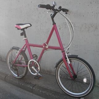 折りたたみ　ミニベロ クロスバイク　ショッキングピンク 管理NO.20210921-3 折りたたみ ミニベロ クロスバイク ショッキングピンク 管理NO.20210921-3