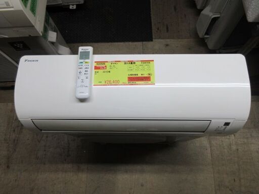 K02505　ダイキン　中古エアコン　主に6畳用　冷2.2kw ／ 暖2.2kw