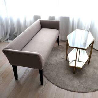 スタイリッシュでコンパクトなリビングセット グレーソファーとガラステーブル　日本未入荷　Madison park　応接セット