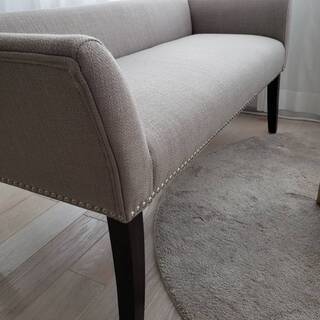 スタイリッシュでコンパクトなリビングセット グレーソファーとガラステーブル　日本未入荷　Madison park　応接セット