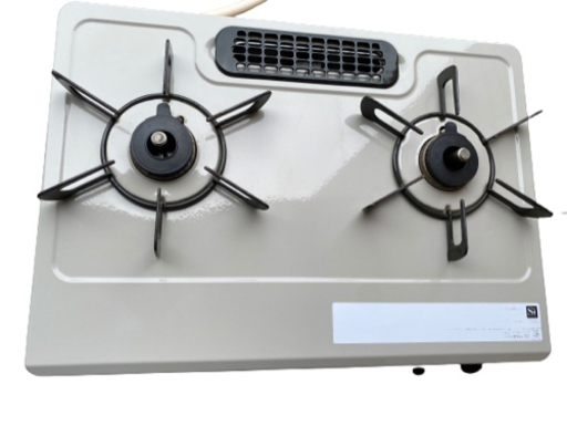 2019年製 リンナイ ガスコンロ 幅約56cm 左強火力 クリームベージュ