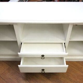 アンティーク調 TVボード 幅：170cm テレビ台 ホワイト ヴィンテージ加工 フレンチ インテリア 札幌市 厚別店 