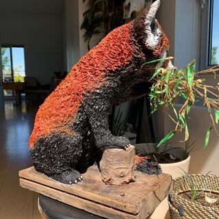 手作りの彫刻   (レッサーパンダ)