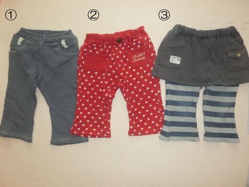 Used サイズ80 女の子 ズボン３点セット 保育園お着替えにも ハムハム 伊勢川島のベビー用品 ベビー服 の中古あげます 譲ります ジモティーで不用品の処分