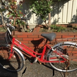 値下げ(chariyoshy 出品)26インチ自転車　赤