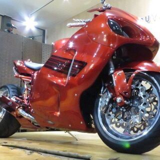 スズキ ハヤブサ GSX-1300R Ａ1111 フルカスタム ロンスイ コンポーネンツ ベガ C&Sカスタム製8インチロング ショーカー 実働 札幌発