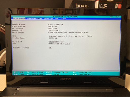 レノボG50-70  Corei5-4210U メモリ8GB SSD256GB