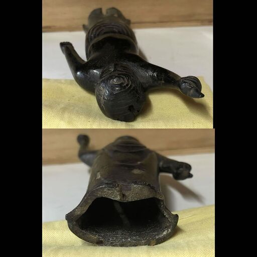 e967 銅製 誕生仏 仏像 立像 銅器 合わせ箱 仏教美術 古美術 骨董品