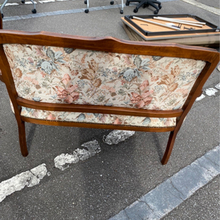 クラッシック 猫脚 2P ソファ ベンチ 花柄 アンティーク ヴィンテージ