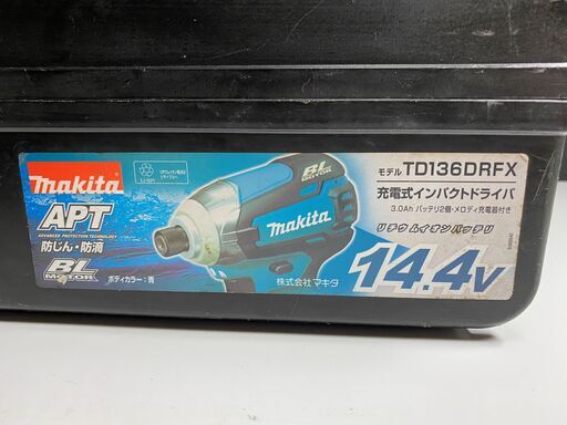 【中古】マキタ・14.4Ｖ充電式 インパクトドライバ 　TD136ＤRFX（青）BL1430×1個　充電器