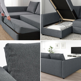 【ほぼ新品 格安】IKEA カウチソファ ソファベッド 収納付き フリーヘーテン