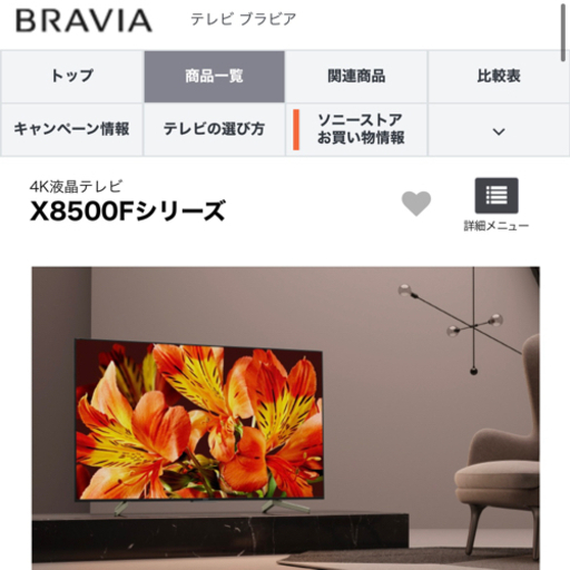 SONY 4K液晶 AndroidTV 65型 使用2年未満 メーカー保証あり