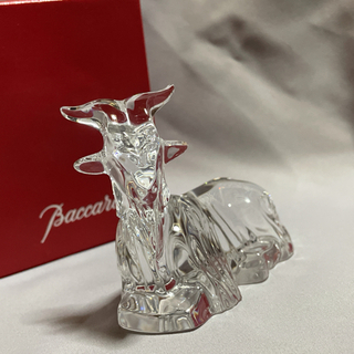 未使用 Baccarat バカラ 山羊 クリスタルオブジェ やぎ 置物 箱あり