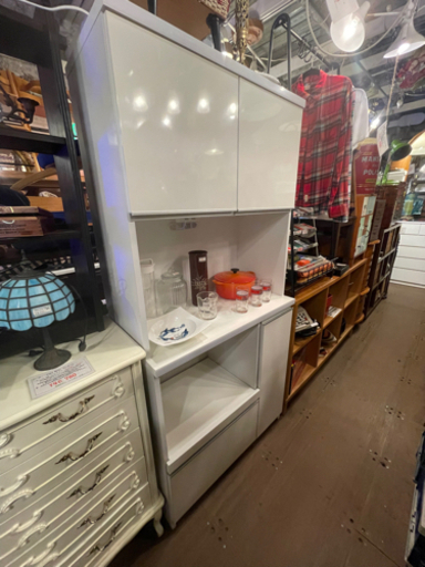 売約済み】 食器棚 レンジボード カップボード キッチン収納 スライド