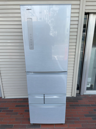 美品□TOSHIBA 5ドア 冷凍冷蔵庫 製氷機機能付き タッチパネル 426L