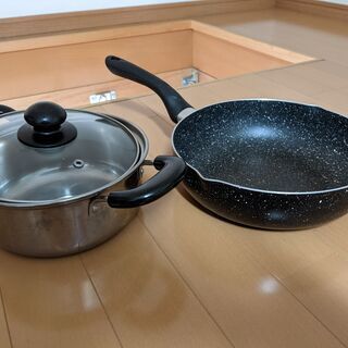 【IH，ガス対応】鍋とフライパンセット