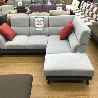 KI-139【ご来店頂ける方限定】新入荷 アウトレット カウチソファ2点セット