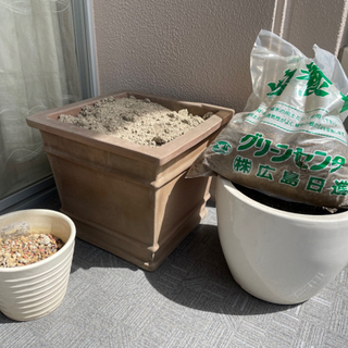 植木鉢3点セット（大中小）培養土付き