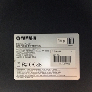 i388 YAMAHA CLP-635B 2019年製　ヤマハ　電子ピアノ