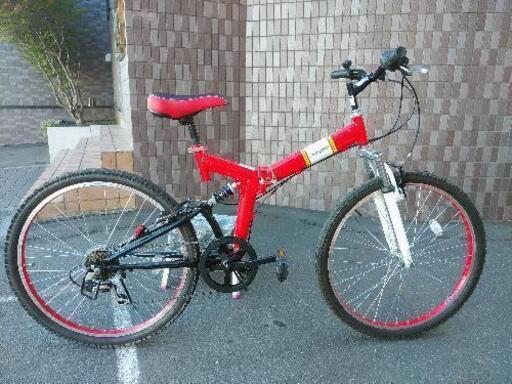 整備点検済！防犯登録料込み。札幌市内配達無料　中古26インチマウンテンバイク折りたたみ自転車。