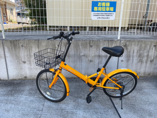 20インチ 6段変速 折りたたみ自転車 カゴ付き 通勤通学 中古自転車