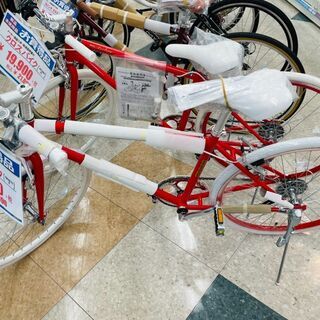 🚲おしゃれな赤！！ 21テクノロジー クロスバイク 6段変速ギア...