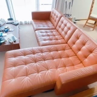 IKEAソファ 本革
