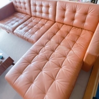 IKEAソファ 本革