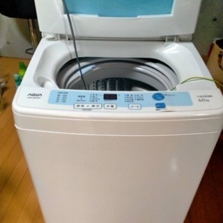 洗濯機 AQUA 2014年製 AQW-S60C(W) 無料