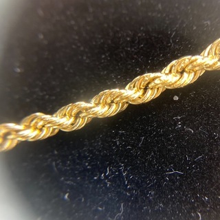 【中古品】K18 ロープネックレス 2.7g 46.5cm [164]