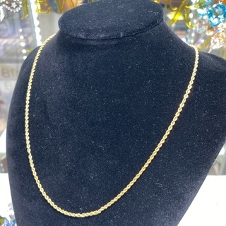 【中古品】K18 ロープネックレス 2.7g 46.5cm [164]