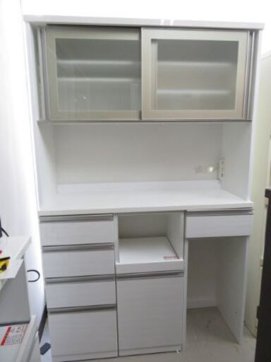 取引場所　南観音　K　2109-374　ニトリ/NITORI　キッチンボード　食器棚　ホワイト