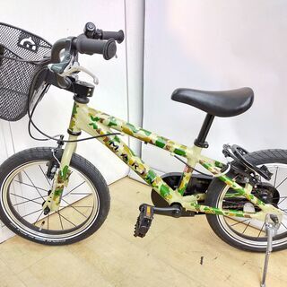美品 使用少なめ 子供用 自転車 16インチ MARIN マリン DONKY Jr カモフラージュ柄 前カゴ 鍵付き ☆配達可能 買取帝国 朝霞店 美品 使用少なめ 子供用 自転車 16インチ MARIN マリン DONKY Jr