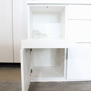 ホワイト 白　木製 食器棚 カップボード　ニトリ　キッチンボード ニトリ 幅120cm キッチンボード (ソレル 120KB WH) レンジボード
