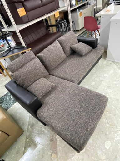 3人掛L字ソファ  中古品     リサイクルショップ宮崎屋住吉店 21.09.25  y